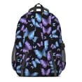 thumbnail image 3 of Butterfly and Blue Purple Black Pattern Backpack for School, Cute School Bag with Adjustable Shoulder Straps and Padded Back, 16.9"x12.6"x5.9", 3 of 4
