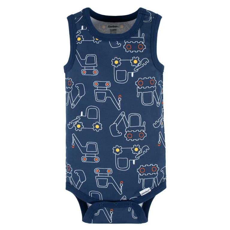 Gerber Baby Boy Tank Onesies Bodysuits, 4-Piece, (Newborn - 24