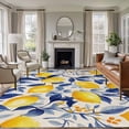thumbnail image 3 of Yellow Lemon Area Rug 5x8 FT, Non Slip Bedroom Throw Carpet, Blue Leaf Vintage Botanical Summer Spring Washable Soft Floor Carpet Non-Shedding Rug for Living Room Nursery Dorm Office, 3 of 9