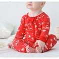 thumbnail image 5 of ATAIKU Unisex Baby Snug Fit One-Piece Footed / Footless Non-Slip Sleeper, 2-Way Zipper Bamboo Pajamas - Snowman, 5 of 9