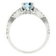 thumbnail image 4 of 1.42 ctw Solitaire with Zirconia Diamond Accents Anniversary Ring for Women | Round Cut Simulated Blue Diamond | Hyperallergenic Solid 14K White Gold, 4 of 5