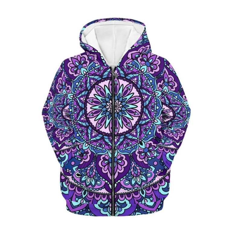 Fkelyi Kids Girls Hoodies with Glitter Butterfly Size 14-16 Years Comfortable Youth Children Unisex Hooded Pullover Casual Daily Life Purple Long