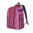 thumbnail image 3 of Casual Canvas Backpack Without Interlayer Large Capacity Stick Bag Design For Outdoor Shopping Office Outdoor Sports Mediumvioletred Stripe_1 Small, 3 of 7