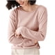 thumbnail image 3 of Sudadera,Blusa de punto de color liso para mujer, manga larga, cuello redondo, material acrílico, top informal de moda para uso doméstico y diario, sopatenor, 3 of 9