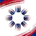 thumbnail image 4 of Miiottaa 4th of July Press on Nail Square French Tip Fake Nail Glues on Nail for Womens, 4 of 9