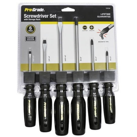 UPC: 0035794191016 | Pro-Grade 19104 Screwdriver Set with Aluminum Rack – 6 Piece