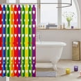 thumbnail image 3 of Manfei Cartoon Rainbow Shower Curtain 72Wx72L, Graffiti Stripes Love Heart Bathroom Curtain, Rainbow Multicolor, 3 of 5