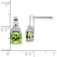 thumbnail image 4 of 14K White Gold Peridot And Diamond Earrings (Width 6.25) (Length 13.8) - Jbsp, 4 of 5