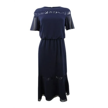 Lauren by Ralph Lauren Women's Lace-Trim Dress (0, Navy)