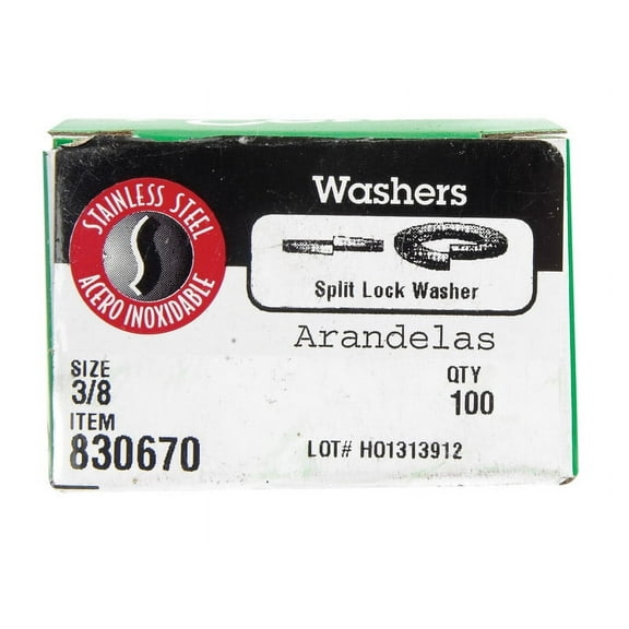Hillman Fasteners 830670 0.38 in. Stainless Steel- Medium Split- Lock Washer- Pack - 100