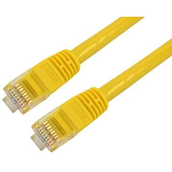 IEC M60464-01 RJ45 4Pr Cat 6 Patch Cord with Molded Snag Free Strain Relief YELLOW 1'