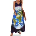 thumbnail image 1 of Planeta Tierra en el espacio Vestido sin mangas Vestido de dama de honor mujer vestidos de moda para mujer, 1 of 7