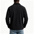 thumbnail image 5 of Vxararl Men Checkerboard Jacket Casual Long Sleeve Button Down Checkerboard Shirt Shacket, Vintage Check Overshirt with Side Pockets for Fall Daily Outdoor Casual Wear Black L, 5 of 8