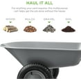 thumbnail image 2 of CHTER Dual-Wheel Home Utility Yard Wheelbarrow Garden Cart w/Built-in Stand for Lawn, Gardening, Construction - Gray, 2 of 7