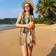 thumbnail image 3 of Easygdp Holiday Christmas Stars para Vestido Transpirable de Mujer, Vestido Suelto de Manga Corta con Pliegues y Bolsillos para el Verano, 3 of 7
