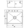 thumbnail image 2 of ZR2522-16 - 25 Inch Pro Series Small Rectangle Single Bowl Self Rimming Zero Radius Stainless Steel Drop In Kitchen Sink (3 Hole), 16 Gauge, 2 of 10