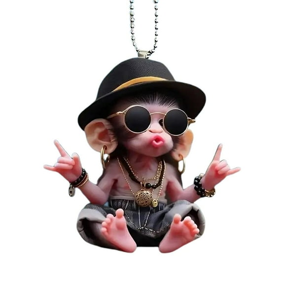 Clearance Now! Car Accessories 2D Acrylic Car Monkey Pendant GXV A9J3