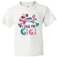 thumbnail image 3 of Inktastic I Love My Gigi Pink and Blue Fox with Hearts Youth T-Shirt, 3 of 5