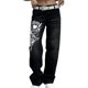 thumbnail image 1 of Pantalones de mujer de cintura baja Pantalones retro de mezclilla de moda Y2K para fiesta (Negro S) FLhrweasw Para estrenar, 1 of 2