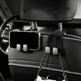 thumbnail image 4 of Car Seat Hooks for Headrest, Leather Double Hook Organizer for Hanging Bags Groceries Backpacks, Foldable Car Storage,1pc, 4 of 4