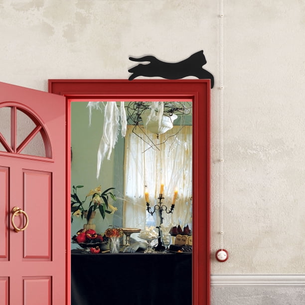 Regalos para amantes decoración de pared - Regalos para mujeres amantes decoraciones para pared para fiestas, decoración de Halloween gato de fiesta silueta decorativa para puerta de casa