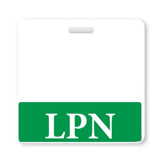 LPN Badge Buddy - Heavy Duty Horizontal Badge Buddies for Licensed Practical Nurses - Spill Proof & Tear Resistant Cards - 2 Sided Quick Role Backer by Specialist ID (Green)