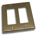 thumbnail image 1 of Plaque de Commutateur à Bascule Double&44; Nickel Satiné, 1 of 1