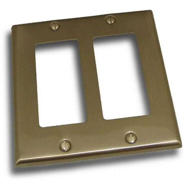 Plaque de Commutateur à Bascule Double&44; Nickel Satiné