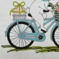 thumbnail image 5 of 17" X 17" Light Pink Checkered Easter Bunny on Bicycle Throw Pillow, 5 of 6