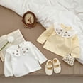 thumbnail image 4 of Esaierr Girls Embroidered Collar Tees for Toddler Newborn Long Sleeve Undershirts 0M-2Y Cotton Innerwear Tops Thin Section Autumn T-Shirt, 4 of 7