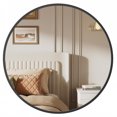 thumbnail image 3 of SONGMICS Round Mirror, Bathroom Mirror, 16 Inches, Metal Frame, for Living Room, Ink Black, 3 of 5