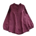 thumbnail image 1 of Pompotops Blouse à Manches Longues en Satin à Rayures Col en V pour Femmes en Solde, 1 of 7