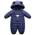 thumbnail image 1 of Baby One-Piece Clothes Winter Hooded Rompers Thick Cotton Warm Outfit Jumpsuit Overalls Snowsuit Children Boy Clothing, 1 of 6