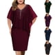 thumbnail image 2 of Gibobby Vestidos Casuales para Mujer Vestido largo informal de manga corta con cuello en V de talla grande a la moda para mujer(Marina,XL), 2 of 3