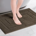 thumbnail image 2 of REGALWOVEN Alfombra de baño geométrica, alfombra de baño extra suave y absorbente, alfombra de baño cómoda y antideslizante de color sólido marrón 16" x 24", 2 of 6