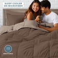 thumbnail image 6 of Bare Home 5-Piece Reversible Bed-in-a-Bag - Premium 1800 Collection - Queen, Cocoa/Taupe Comforter with Cocoa Sheet Set, 6 of 10