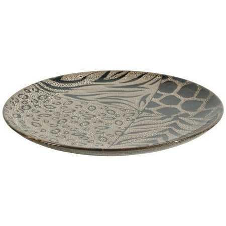 Ceramic Animal Skin Print Dinner Plate Brown And Black Ceramic Animal Skin Print Dinner Plate Brown And Black