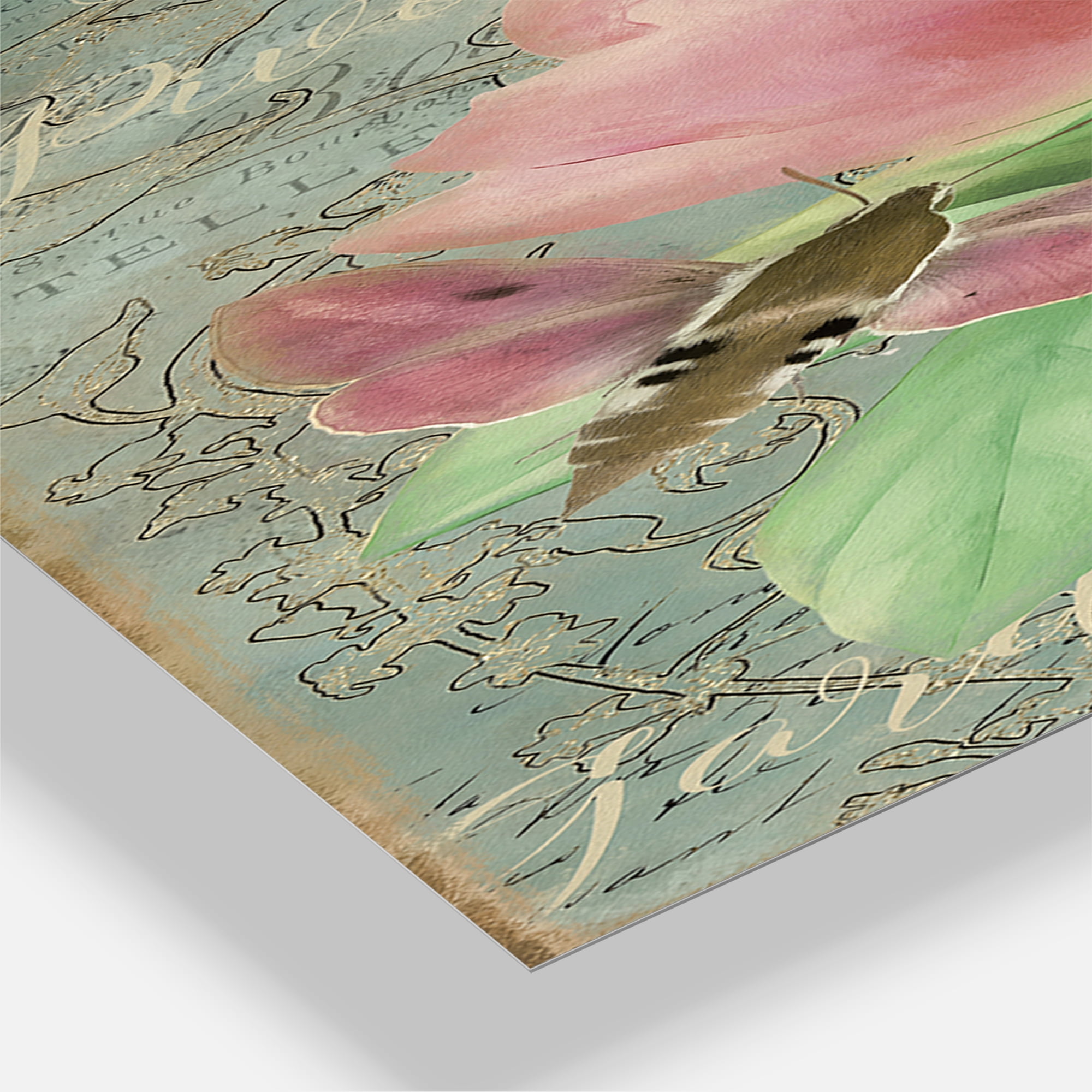 Designart 'Pink Peonies' Large Cottage Wall Clock