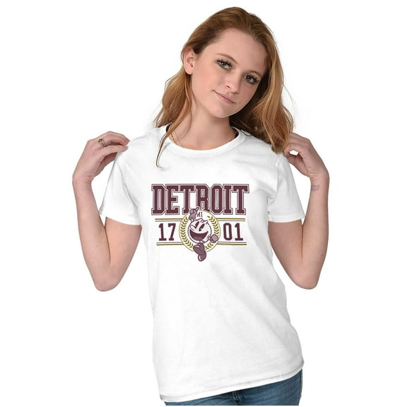 PACMAN Arcade Game Detroit Varsity Women's T Shirt Ladies Tee Brisco Brands S