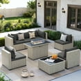 thumbnail image 4 of MRUAKA Patio Conversation Set, Outdoor Sectional PE Rattan Wicker Furniture Seat,Grey, 4 of 10