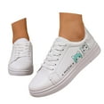 thumbnail image 2 of Athletic Shoes for Women Casual Shoes Fashion Cat Print Lace Up Flat Sneakers Comfortable Walking Shoes for Daily Wear Pu 37 Size, 2 of 5