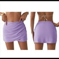 thumbnail image 3 of Falda para Mujer de Cintura Alta, Fruncida, Corta y Cruzada. Púrpura L, 3 of 7