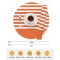 thumbnail image 6 of 15 Inch Round Placemats Set of 6, Orange Anchor Non Slip Heat Insulation PP Table Mats, Modern Nautical White Geometric Stripes Washable Place Mats for Kitchen Dining Party Table Decor, 6 of 7