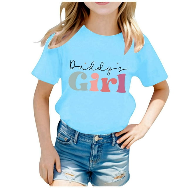TZEWGL Tops For Girl Boy Printed Round Neck Short Sleeve Summer Loose Blouse For Newborns size 6-8T