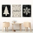 thumbnail image 3 of 2D Flat 3pcs Framed Canvas 3 Black And White Christmas Tree Farmhouse Snow Simple Posters And Prints Canvas Print Mural Living Room Frameless Decorative Canvas Core 12 x 16 inch/ 30 x 40cm, Holiday, 3 of 4