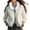 Beige, variant on Women's Hooded Fleece Cardigan - Soft Fur Collar Sweater Jacket, Casual Warm Outerwear, Gray