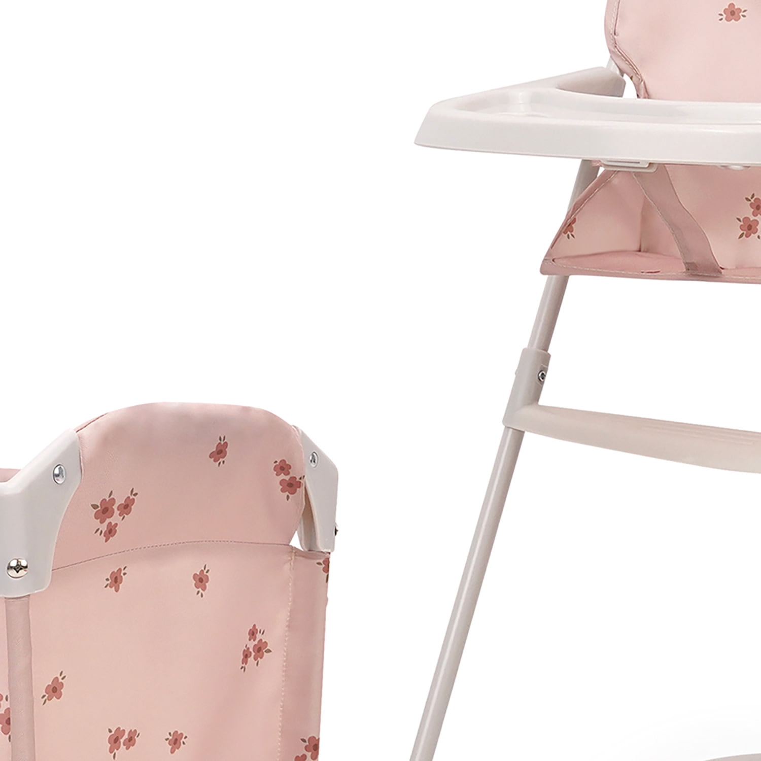 509 Crew: Ballet Flora - Feed N' Care Set - Soft Pink & Flowers, 7pc Play & Feeding Doll Accessories, Highchair & Foldable Play Yard, Roleplay, Kid 3+