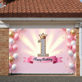 thumbnail image 5 of Pink Theme 1st Birthday Banner Gold Crown  Display Glitter Number 1 Princess Style Sparkle Celebration Banner for 1st Birthday Party Baby Girl Celebration Photo Shoot Backdrop, 5 of 8