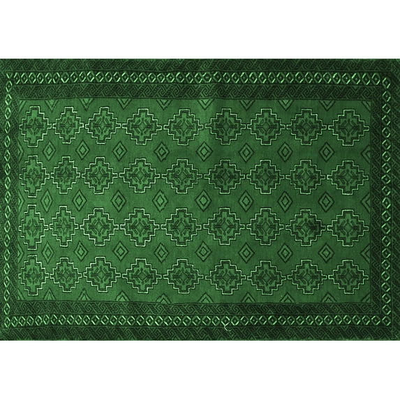 Ahgly Company Indoor Rectangle Southwestern Emerald Green Country Area Rugs, 4' x 6'