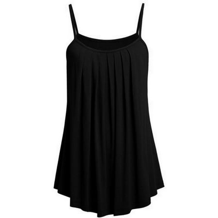 Cami Plus Womens Clothes - Womens Plus Size Loose Tank Top Sleeveless Cami Basic T-Shirt Vest